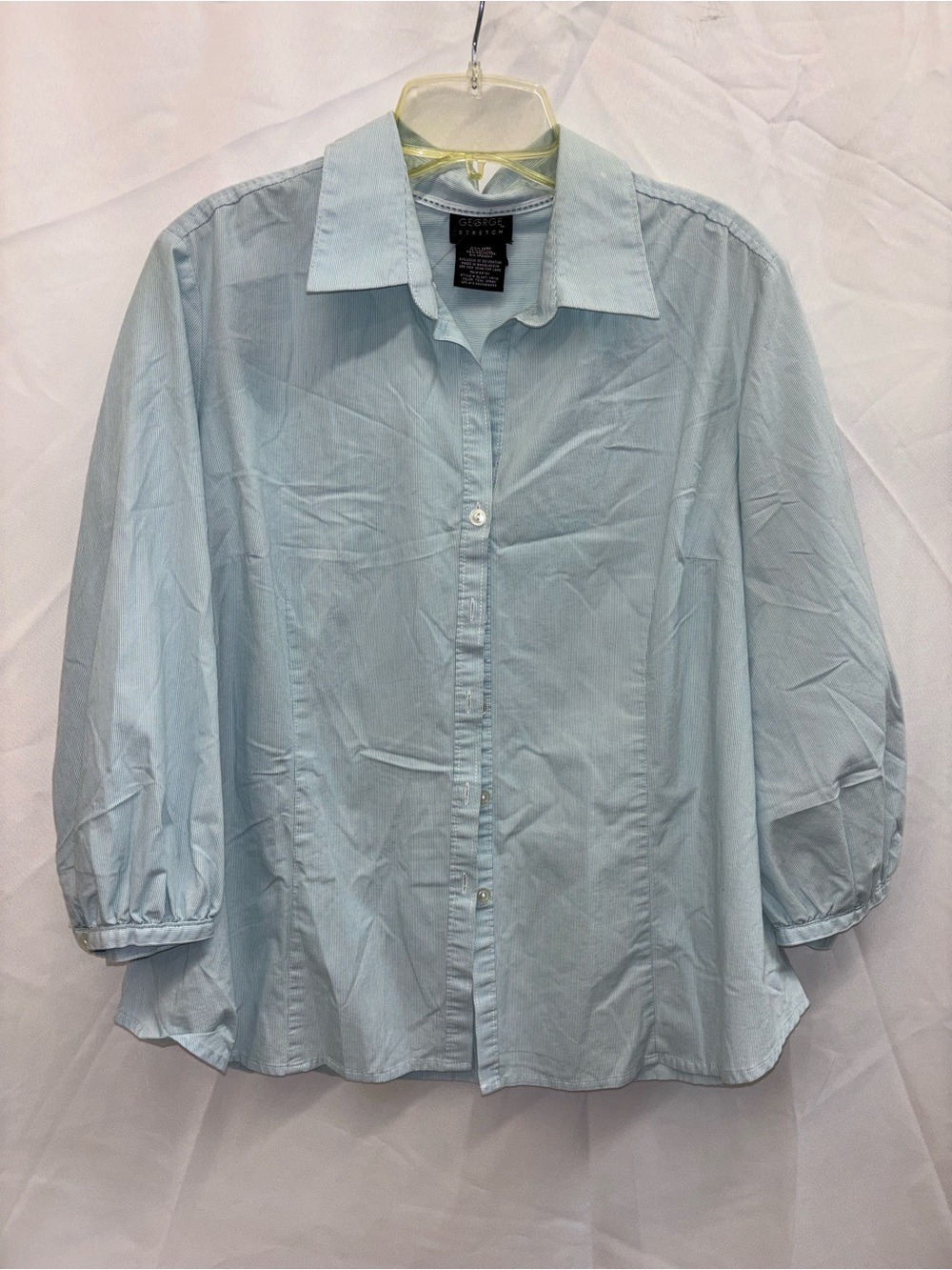 George Teal Spray Striped Stretch Button-Up Shirt